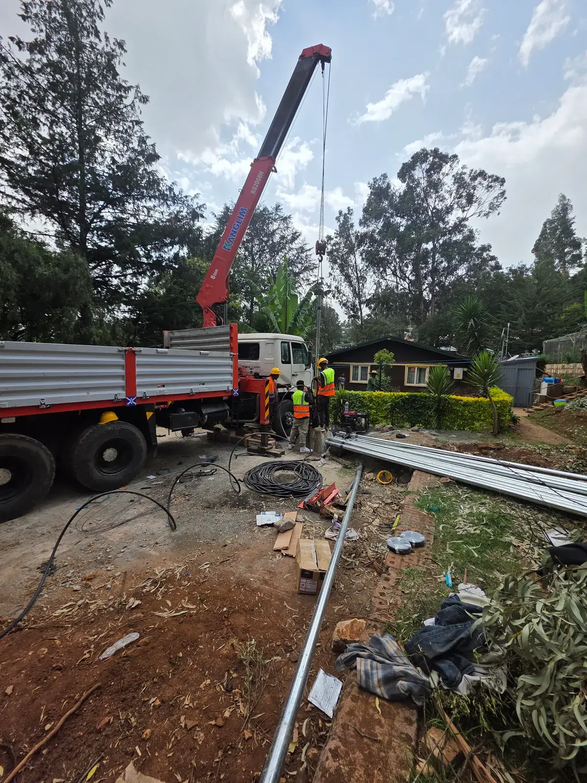 Pump installation works at the British Embassy, Addis Ababa